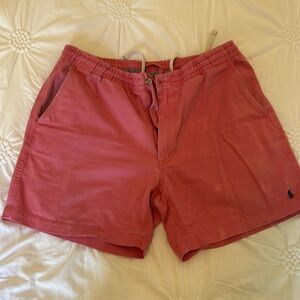 POLO RALPH LAUREN VINTAGE MENS SHORTS. Size MED. Pink. Pockets. Elastic waist
